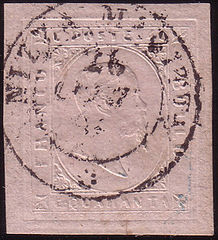 Почтовая марка из второго выпуска, 1853  (Михель #6)