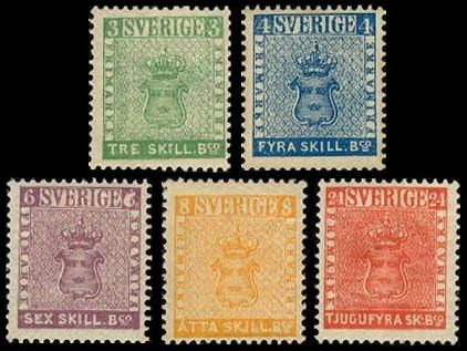 Первые почтовые марки Швеции