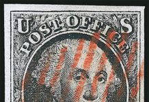 10-центовая марка 1847 года, подделка работы Жана Сперати